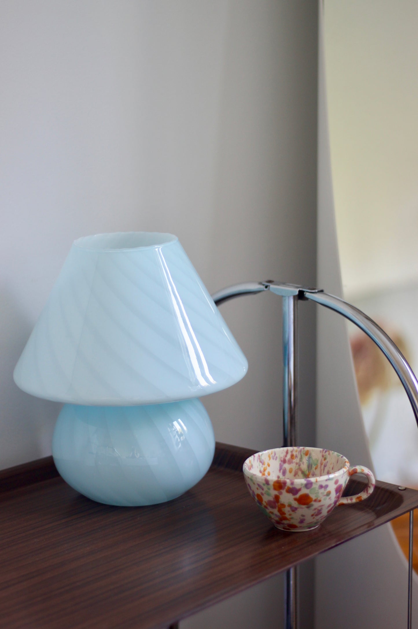 Murano mushroom lampa modrá