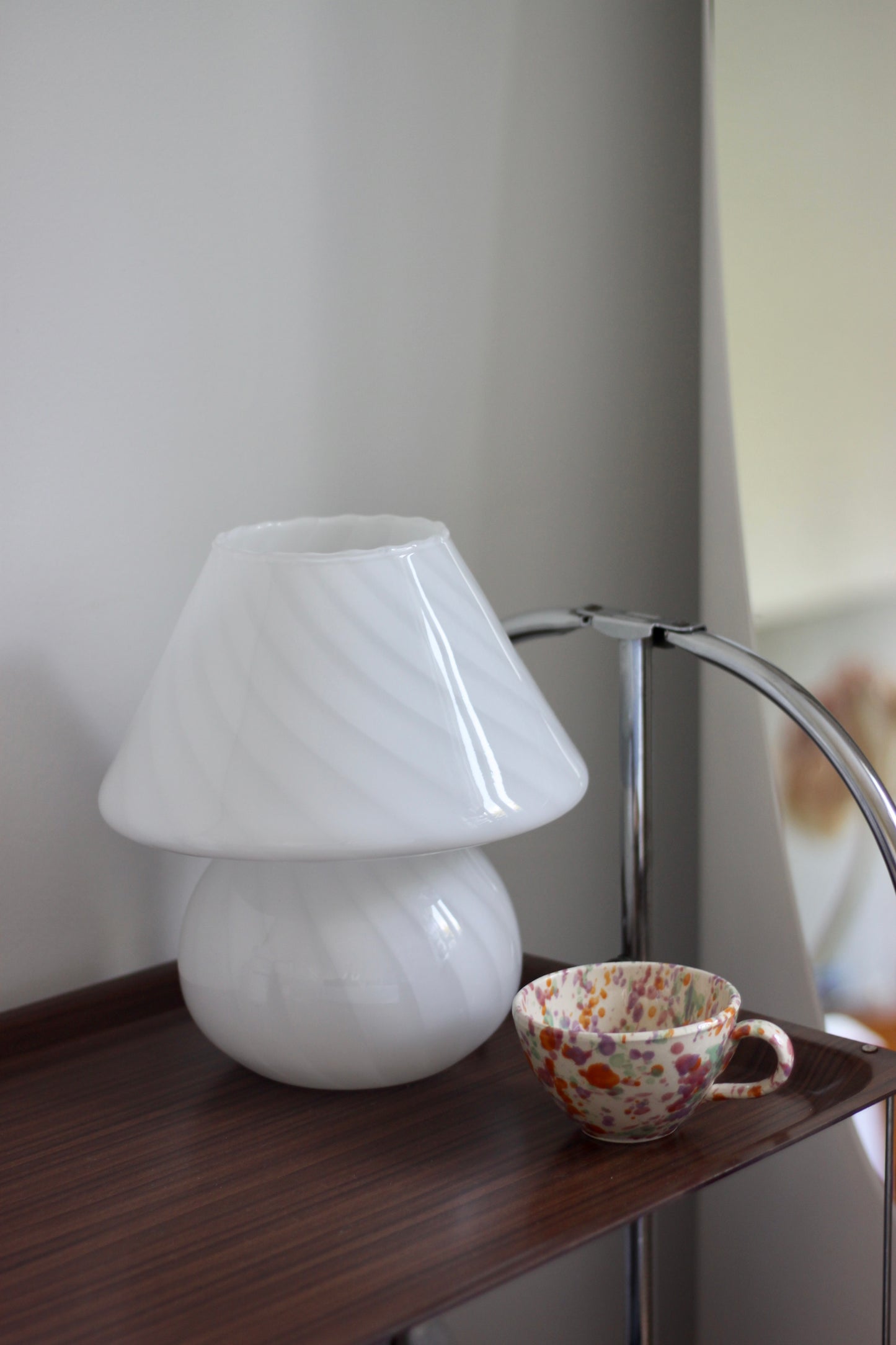 Murano mushroom lampa bílá