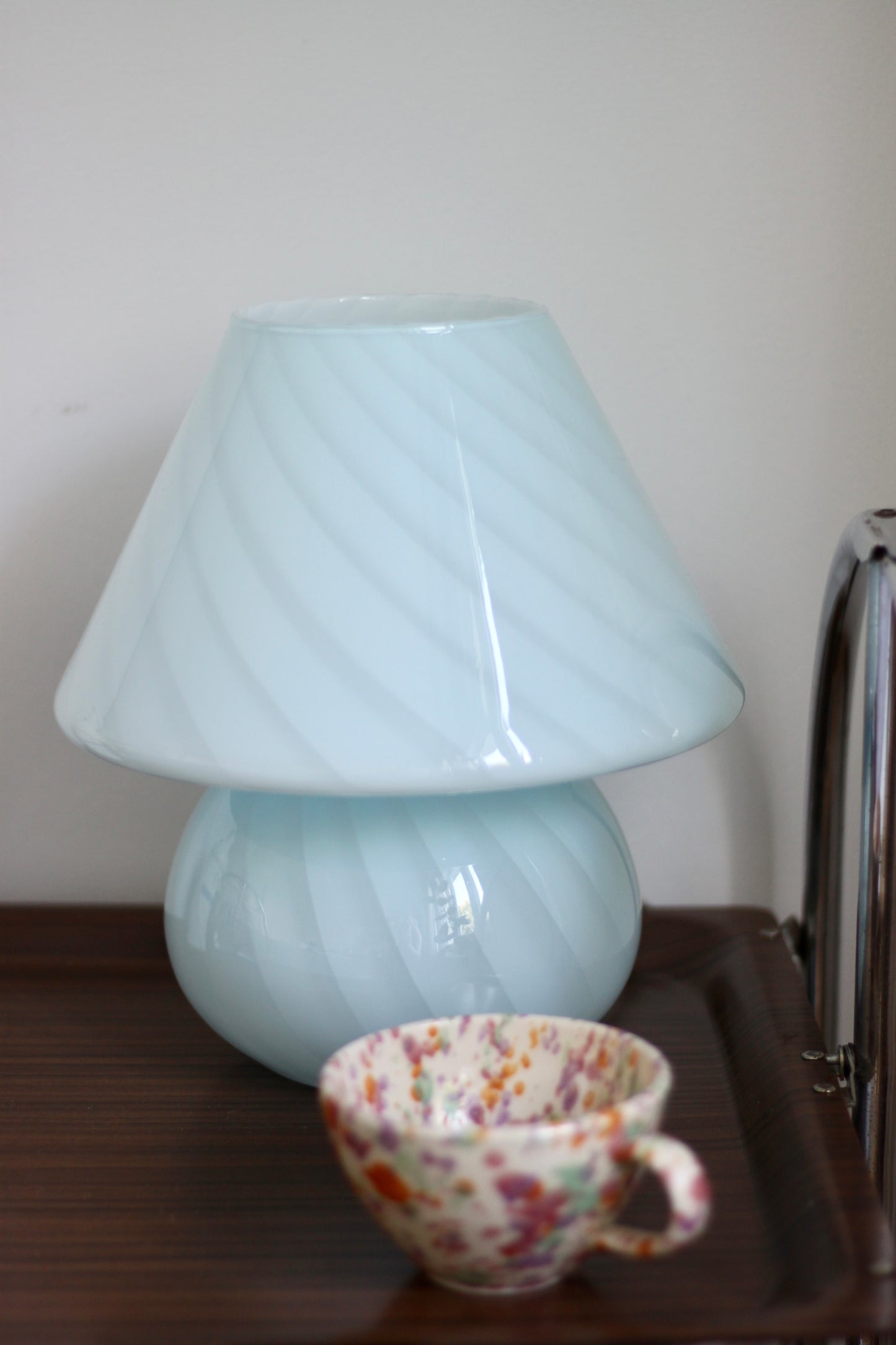 Murano mushroom lampa modrá