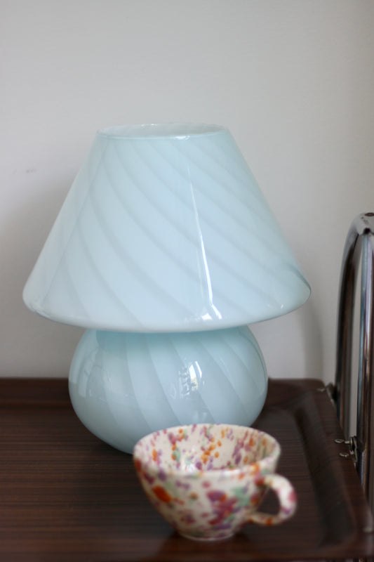 Murano mushroom lampa modrá